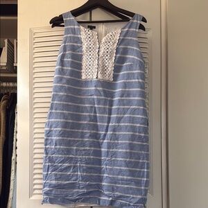 Talbots Blue and White Striped Sleeveless Dress size 8
